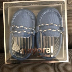Newborn Blue Leather Loafers! New!
